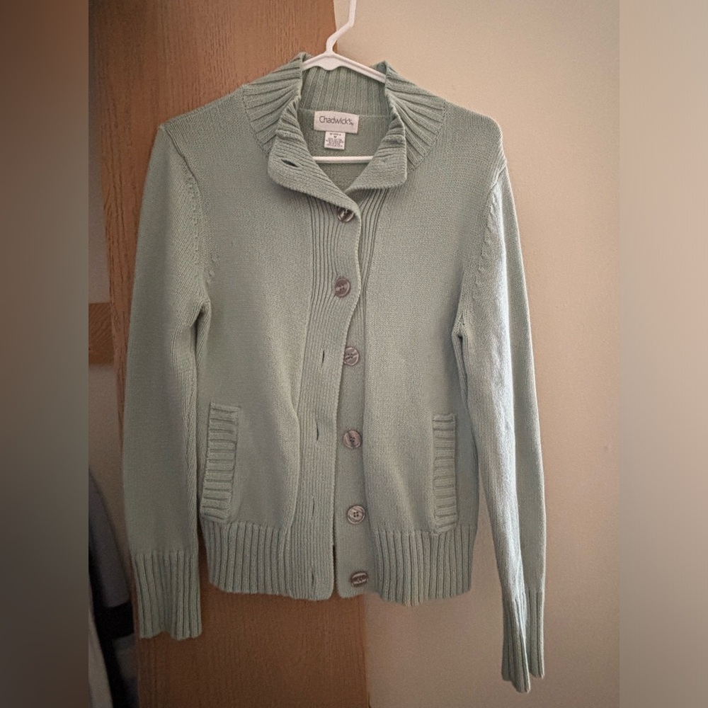 Blue CHADWICK’S Button-Up Cardigan